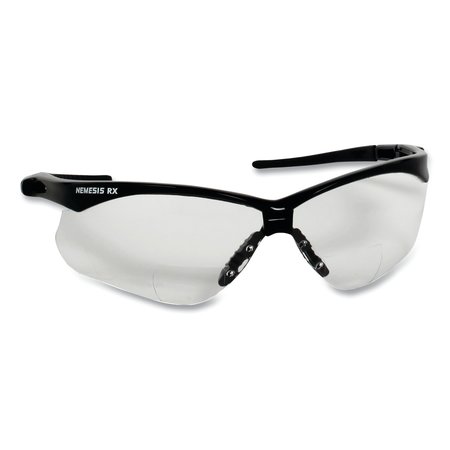 KLEENGUARD V60 Nemesis Rx Reader Safety Glasses, Black Frame, Clear Lens, +3.0 Diopter Strength, PK6 KCC28630